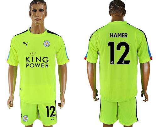 Leicester City #12 Hamer Shiny Green Goalkeeper Soccer Club Jersey - Click Image to Close